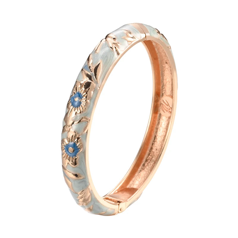 Daili Women's Colorful Enamel for Bracelet Cute Flowers Cuff for Bracelet Wholesale Zinc Alloy Bracelets for Girls
