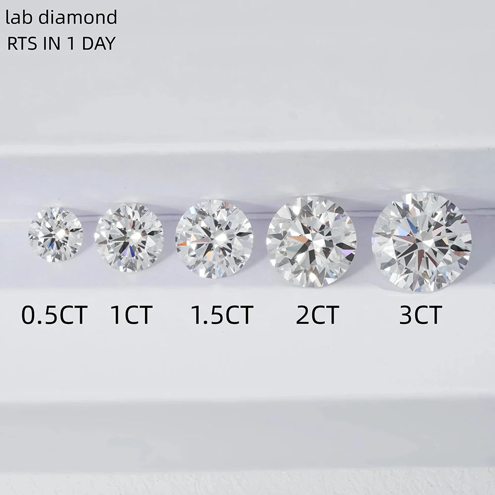 Starsgem Diamante Non IGI Certificate Wholesale Synthetic Man Made Created Loose 0.5 1 1.5 2 3Ct HPHT Cvd Lab Grown Diamond