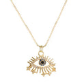 Fashion Women Jewelry Geometric Crystal Evil Eyes Pendant Necklaces Creative 24K Gold Plated Turkish CZ Evil Eyes Necklaces
