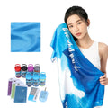 Factory Oem Blue Color Super Soft Breathable Quick Dry Sport Cooling Microfiber Towel for Yoga Sport Gym