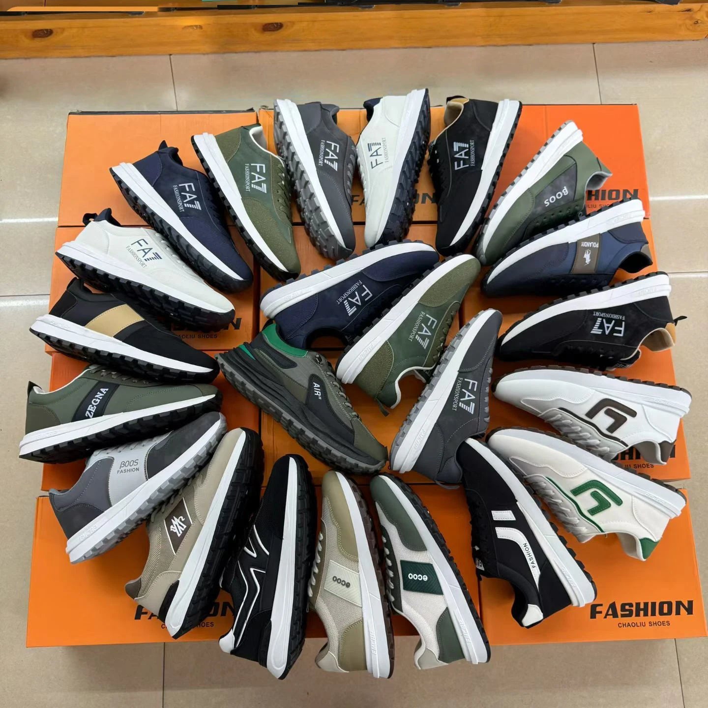 M2655 Latest Design Men's Fashion Sneakers Autumn/Summer Mixed Colors Anti-Slip Breathable Wholesale Sport Shoes Factory Safety