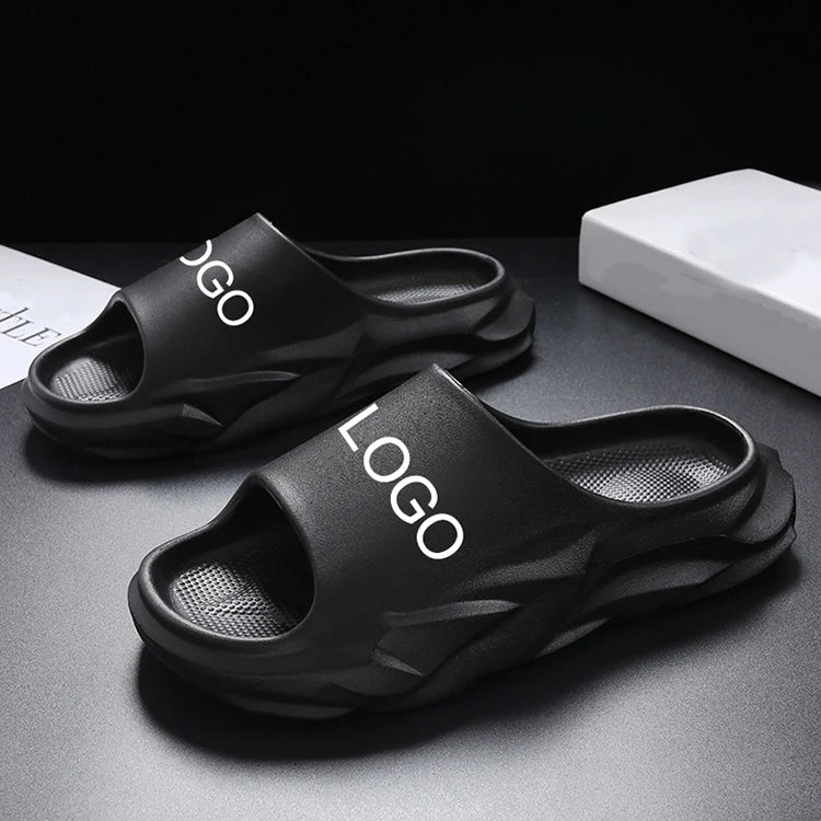Custom Comfortable Summer EVA Sandals Thick Soft Bottom House Pillow Cloud Slides Slippers for Men