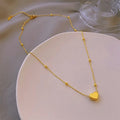 Bead Love Christian Cross Pendant Necklace Female Fashion Niche Design Stainless Steel Jewelry 18K Gold Clavicle Chain