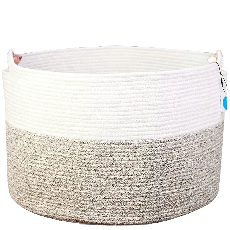 Laundry Basket Woven Cotton Rope Dirty Clothes Collapsible Hampers Containers  Storage Basket