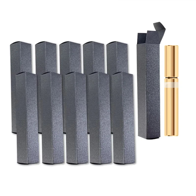 Customized Eco-Friendly Black Cosmetic Boxes with Kraft Paper Embossing Sponge Liner Custom Logo Printing for Lipstick Packaging
