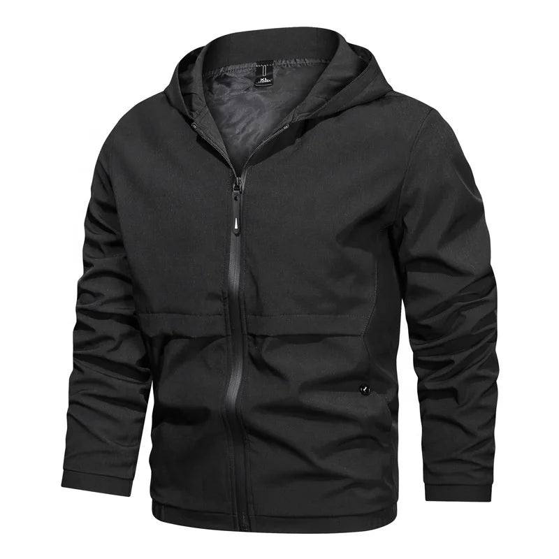 Topgear Casual Winter Windbreaker Jacket Garment Dyed Eco-Friendly Waterproof Thermal Fleece Hoodie Woven Polyester Collarless