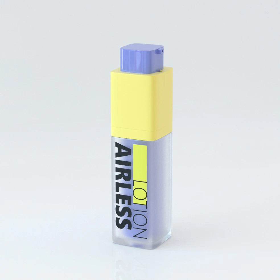 Square Airless Cosmetic Bottle With Twist up Pump Airless Skincare Packaging
