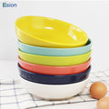 Top Seller 8 Inch Large Deep Color Ceramic Salad Plate Fruit Dish Household Vegetable Porcelain Plate