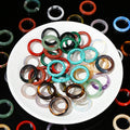 JD Wholesale Natural Semi-precious Stone Ring Smoothy Mixed Color AgateTiger Eyes Stone Green Aventurine Finger Rings
