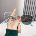 New Trend Cat's Eye Glasses Frame Retro Color-changing Blue Glasses Metal Fashion Color-changing Glasses Foreign Trade.