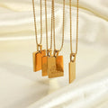 Trendy 18k PVD Plated Collar Necklace Waterproof Jewelry Stainless Steel Rectangle Pendant Necklace