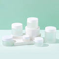 Free Sample White Black Lid Face Care Serum Bottle 20g 30g 50g Skincare Cosmetic Packaging Glass Cream Jar