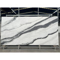 Modern Design Polished Sintered Quartz Stone Calacatta Luxury 3D Model for Home Villa Hotels Fireproof for Exterior Wall