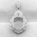 Sterling Silver 10*12mm Semi Mount Pendant Empty Frame Blank Support Setting S925 Base Holder Without Center Stone for DIY Inlay