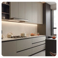 Modern Apartment Laundry Cabinet with MDF Construction Marble Countertop Laminate Finish Sink Faucet and Handle Accessories