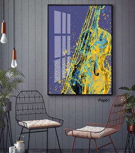 Pop Paintings Art Craft Wall Decoration Guitar Music Painting Frame Wall Pictures UV Printing Resin Painting