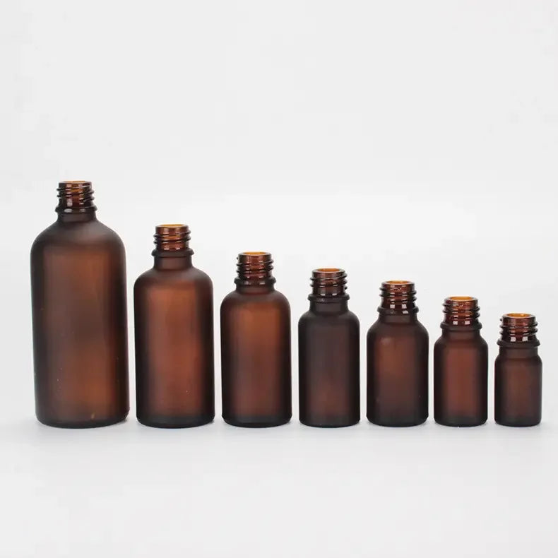 Mini Frosted Glass Essential Oil Bottles 5ml-100ml with Dropper Sealing for Eye Drops and Skin Care Serums Packaging