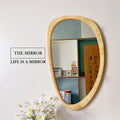 110x65 Modern Simplistic Decorative Art Home Decor Handcrafted Natural Rattan-Framed Large Wall Mirror for Bathroom Living Room