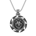 Mens Necklace Viking Celtic Wolf Head Pendant Necklace Stainless Steel Jewelry Chain Necklaces