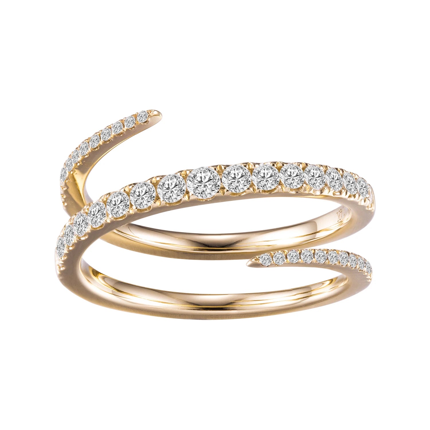 Messi Jewelry MSR-565 14k Gold 18k Gold  Elegance Spiral Customized Lab Diamond Ring