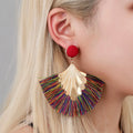 Boho Feather Earrings Women Luxury Big Long Dangle Tassel Earrings Big Dangle Earrings