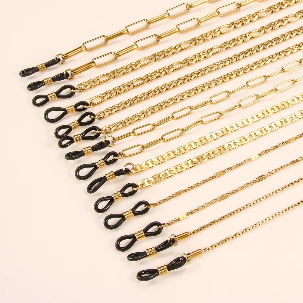 Gold Link Necklace Masking Chain Lanyard Eyewear Retainer Accessory Chain Eyeglass Chains String Holders for Women Men