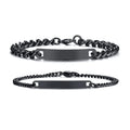Fashion Simple Design Jewelry Black Plated Locking Stainless Steel Bracelets for Women Men Unix Couples