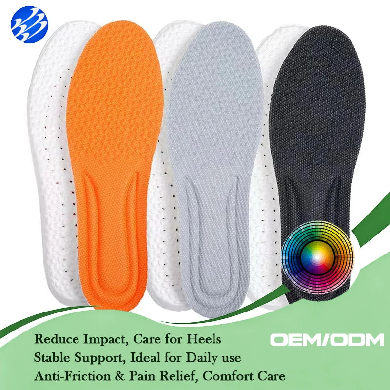 New Design Soft Sport Insoles Palmilhas Desportivas PU Sport Insoles Comfortable Breathable Unisex Sport Insoles