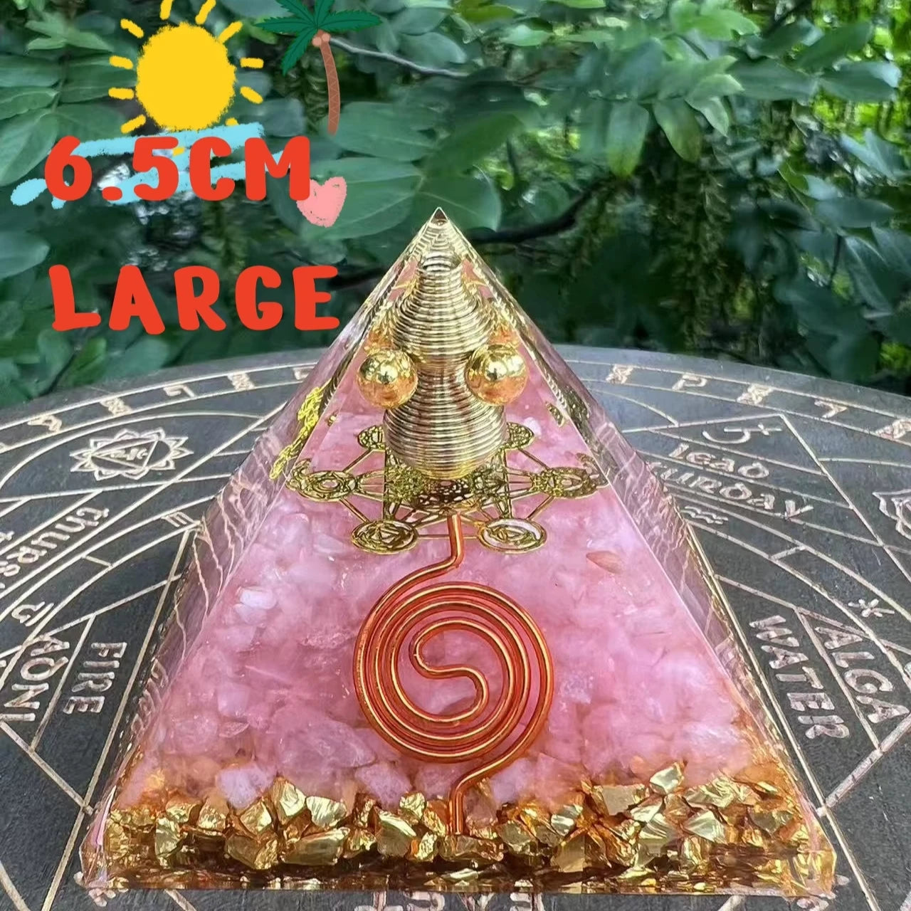 Large 6.5cm Resin Pyramid Decor Spiritual Healing Crystal Obelisk Love Home Office Feng Shui Gift Collection Decoration Ornament