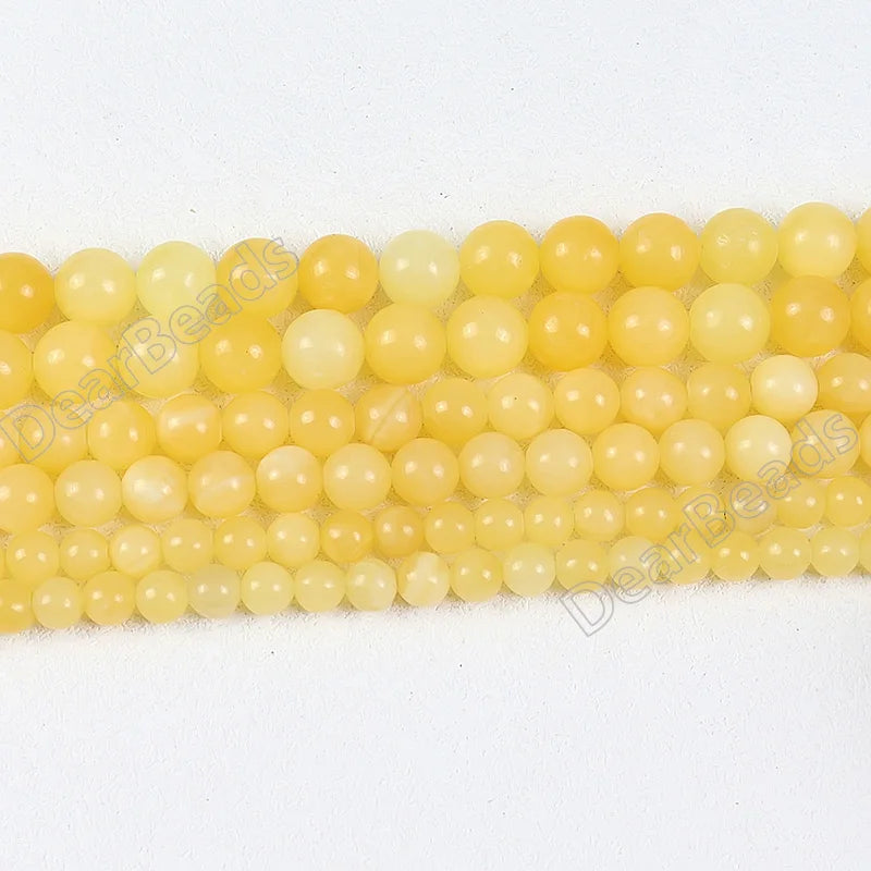 Wholesale Round Natural Yellow Calcite Honey Jade Beads for DIY Jewelry Making 4mm 6mm 8mm 10mm 12mm