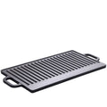 Cast Iron Rectangular Flat Grill Pan Double Handle for Outdoor BBQ Meat Frying Non-Coated Thickened Metal Baking Roasting Pan MegaBDM