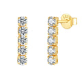 RINNTIN SE396 Fast Shipping Wholesale Fine Jewelry 14K Gold Plated 925 Sterling Silver 3mm Diamond Tennis Chain Hoop Earrings