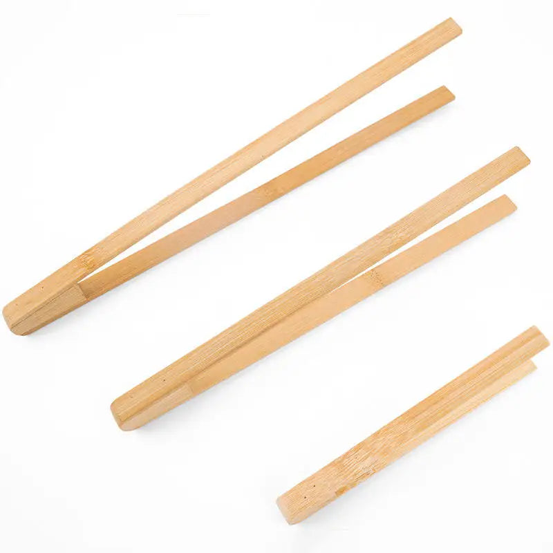 BAMBUS Tweezer Food Tong with Logo Bambus Bbq Cooking Food Service Multi-use Mini Clip Flat Bamboo Bread Kitchen Custom