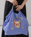 Fashion Embroidery Shopping Bag  Niche Nylon Carrying Bag Women Casual Cloth Bag Womens Bags with Large Capacity