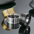 Men's 10mm Titanium Steel Casual Ring European American Style Recessed Circular Circle Classic Hand Jewelry
