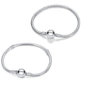 Factory Wholesale S925 Sterling Silver Simple Snake Bone Bracelet Women Beaded Jewelry DIY Charm Bracelet Jewelry Gift