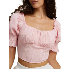 New Fashion Women Lantern Sleeve Short Top Elegant Shirt for Women