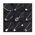 Wholesale Roman Numerals Inlaid Diamond Pendant Necklace Stainless Steel with Interlocked Circle Shape Engraved Gold for Women