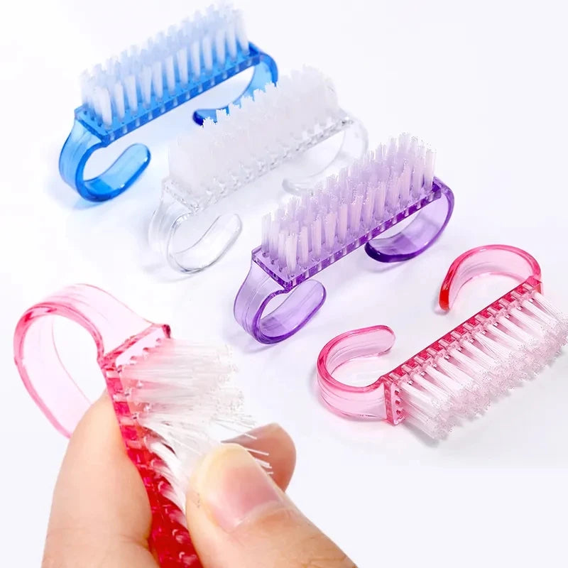 Crystal Nail Art Brush Mini Ox Horn Style Nail Art Cleaning Brushes Nails Polish Gel Clean Care Makeup Tool for Women
