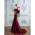 AL1202 2025 New Red Satin Mermaid Tail Evening Dress Elegant Slim Bridal Wedding Dress Crystal Ruffles for Parties Festivities