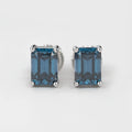 Jovovasmile 1ct 5*7mm 925 Silver  Sapphire Blue Champagne Emerald Lab Diamond Accessory Moissanite Stud Earrings Women
