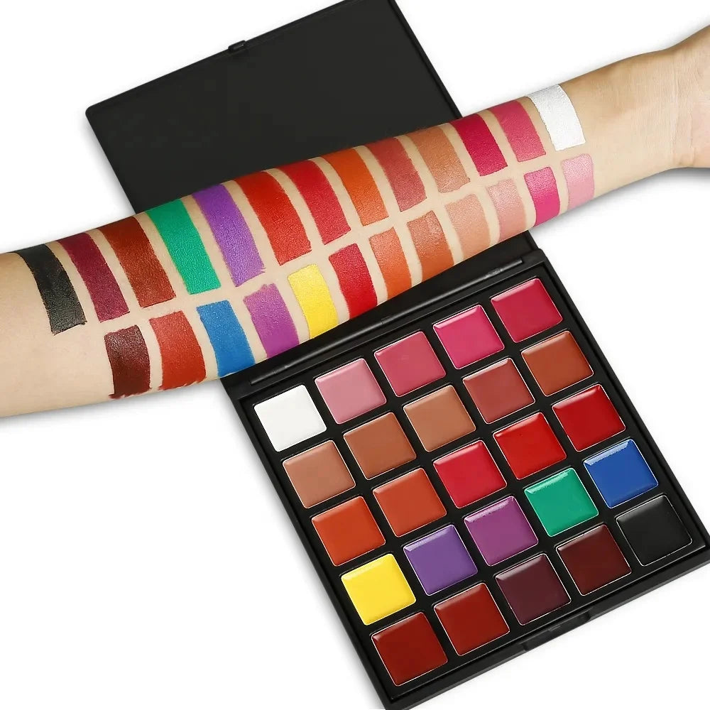 Lipstick Palette Red Nude Lipstick Makeup Lipstick Palette Shiny 25 Color Long Lasting Waterproof for Girls Women Christmas Gift