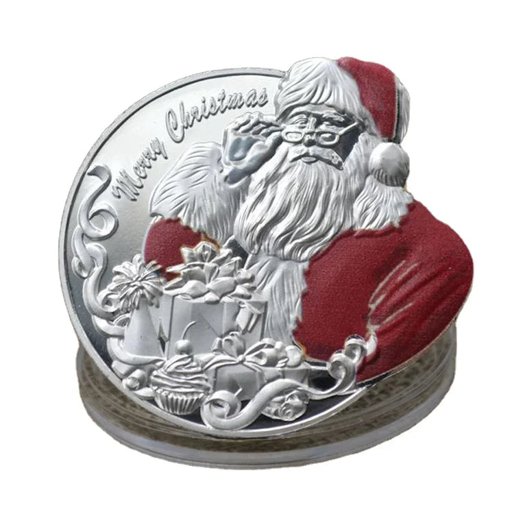 Happy New Year Coin Merry Christmas Season'S Gift Soft Enamel Santa Claus Coin Merry Christmas Pattern Coin