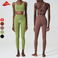Custom Logo High Elasticity Woman Gym Wear Sets Fitness Breathable Sports Bra and Leggings Women Yoga Workout Outfits Sets