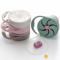 New Arrival Foldable Silicone Cups with Lid Toddler Kids' Snack Storage Container Baby Gift Collapsible Cup Catcher