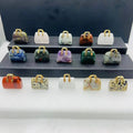 Bulk Wholesale Natural Crafts Carved Gemstone Jewelry Mini Handbag for Pendant