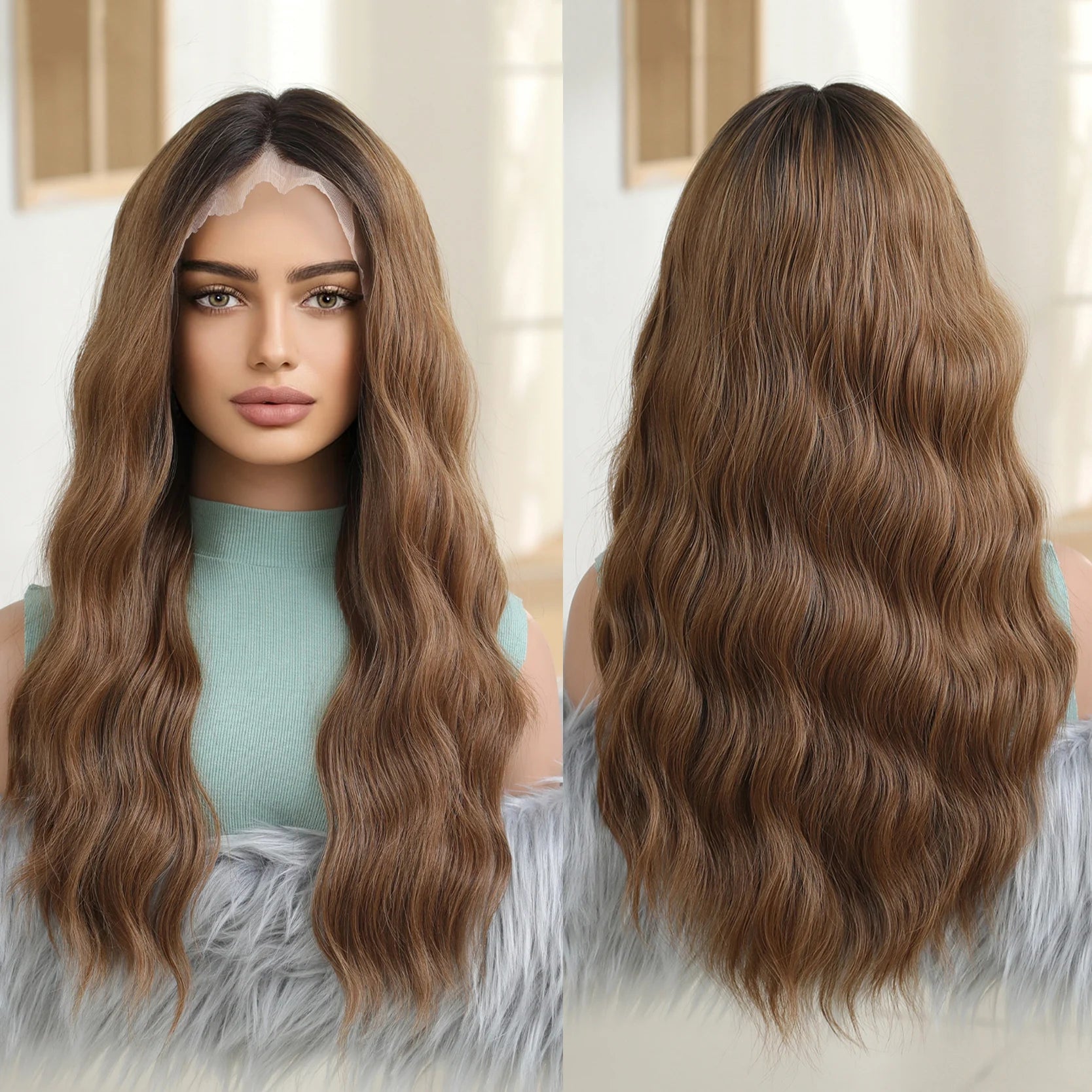 Immediate Shipment 13*6 Lace Wig Imported Fiber Smooth Wig Curly Soft and Durable 200% High Density Handmade Lace