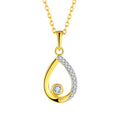 Customizable 925 Sterling Silver Women's High Quality Gold Plated Necklace CZ Zirconia Water Drop Wedding Gift for Parties MegaBDM