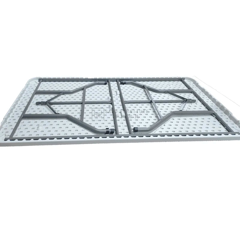 Outdoor White Plastic Lightweight Folding Table Rectangular Waterproof Camping Wedding Party Garden Use