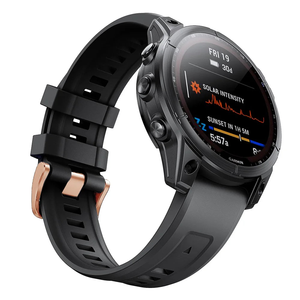 Soft Rubber Quickfit Shockproof Watchband Straps for Garmin Fenix 6X/7X/7/6 Pro/5/5X/EPIX Smart Watch-Multi Colors